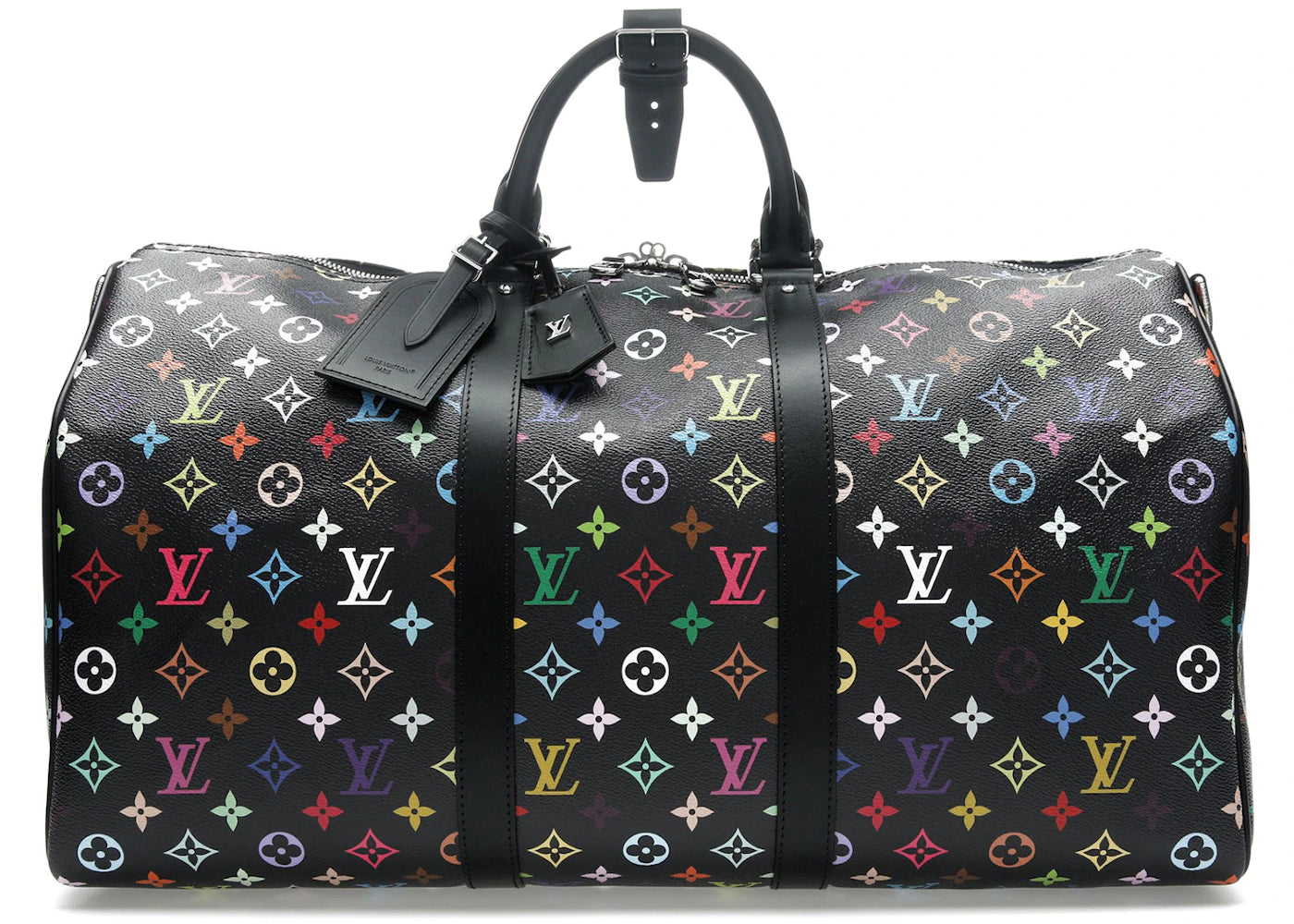 Sac bandoulière Louis Vuitton x Takashi Murakami Keepall-50 Noir Multicolore