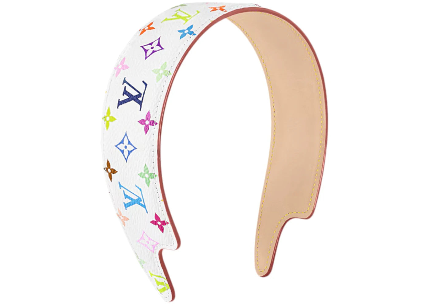 Louis Vuitton x Takashi Murakami Monogram Multicolor LV Outline Headband-White Multicolored