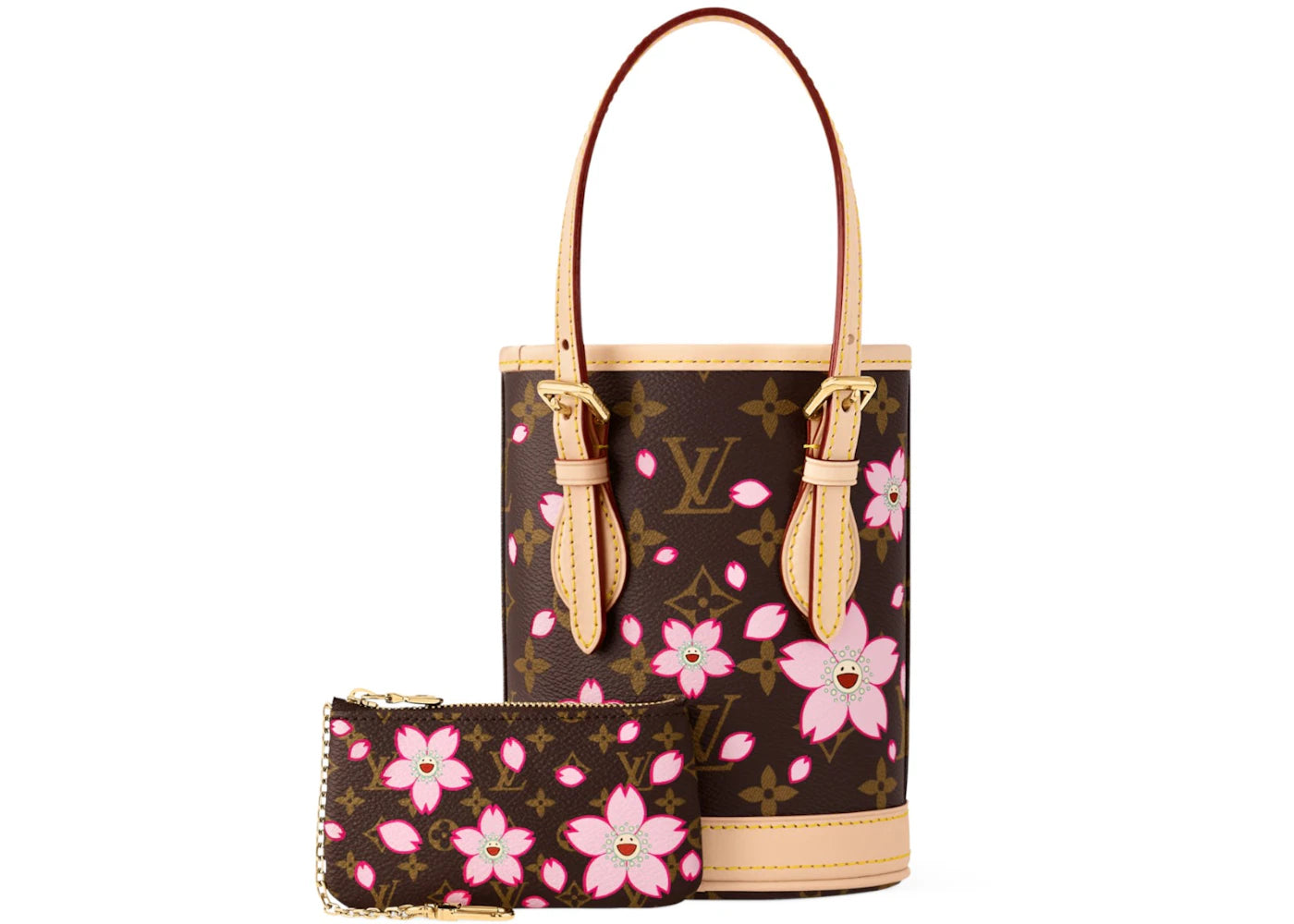 Louis Vuitton x Takashi Murakami Nano Bucket-Sakura Brown