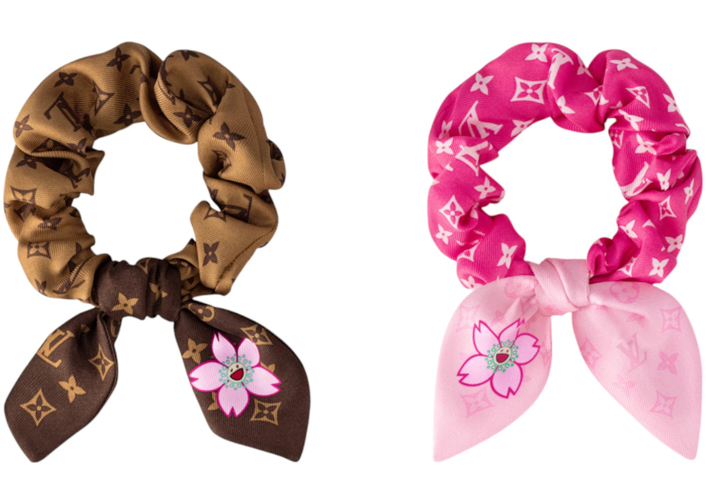 Ensemble de chouchous Louis Vuitton x Takashi Murakami Fleur de cerisier - Marron Sakura