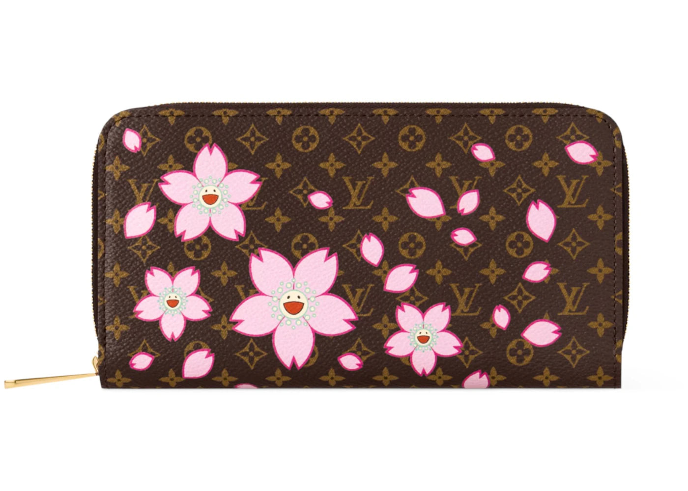 Louis Vuitton x Takashi Murakami Zippy Wallet-Sakura Brown