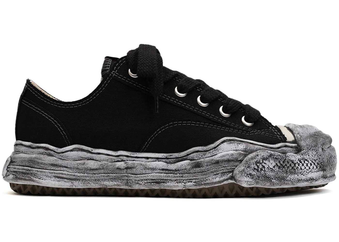 Maison Mihara Yasuhiro Hank OG Sole Garment Dyed Canvas Low-Black White