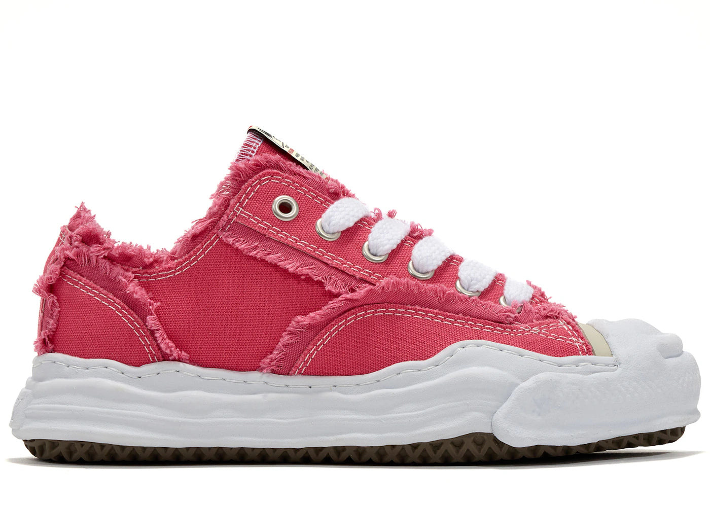 Maison Mihara Yasuhiro Hank Og Sole Canvas Low-Top-Frayed Pink