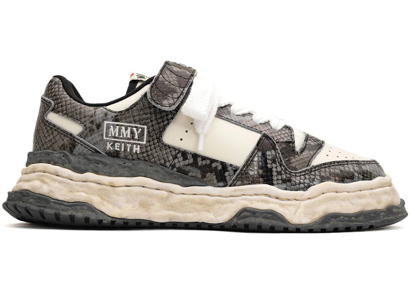 Maison Mihara Yasuhiro Keith OG Sole Leather Low-Python Printed Grey White