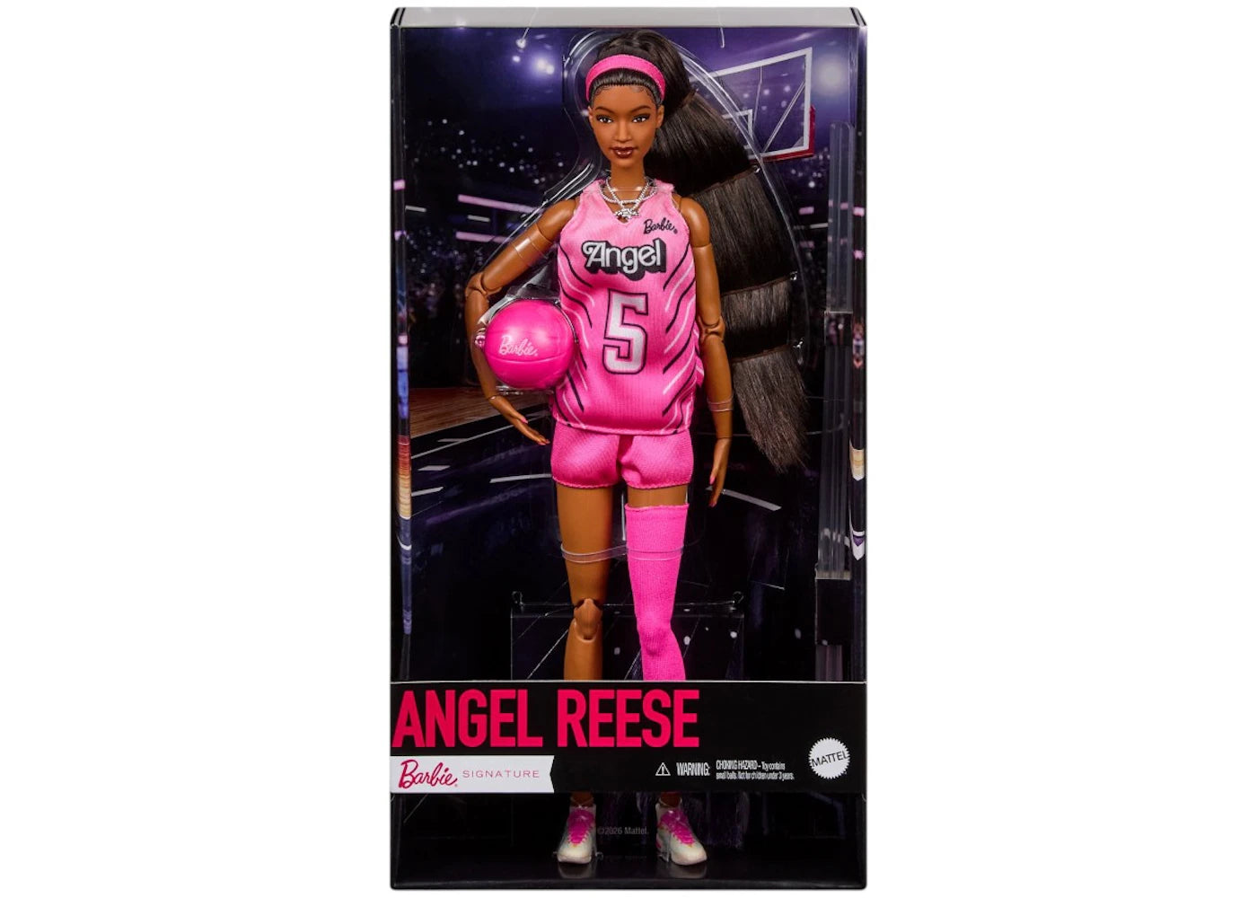 Mattel Barbie Signature Role Models Angel Reese Doll Figure Pink - main view