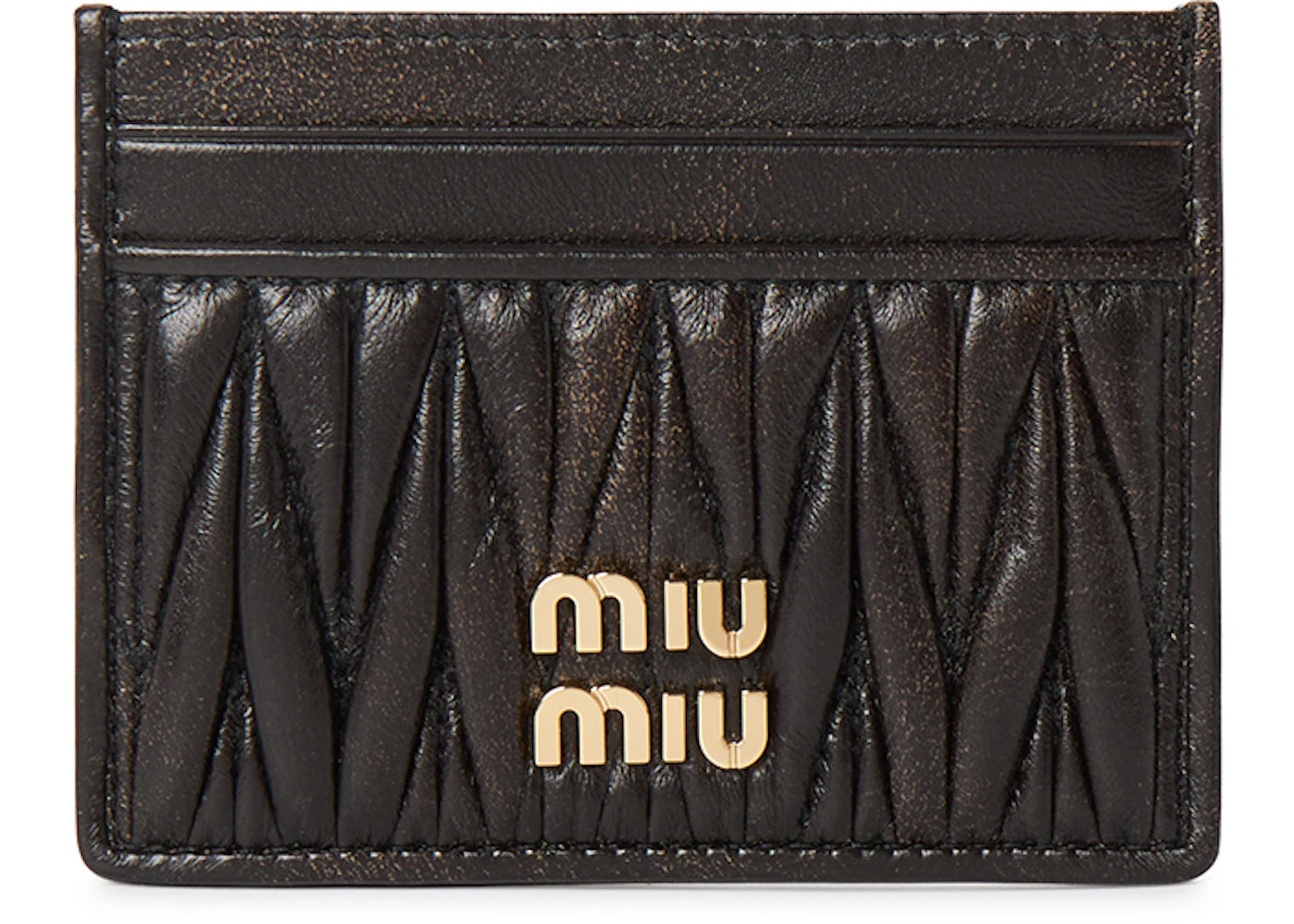 Miu Miu Matelasse Card Holder Brown