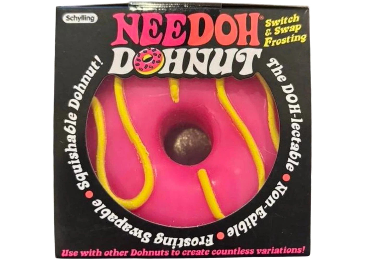 NeeDoh Frosted Dohnut Squishy Fidget Toy Pink - main view