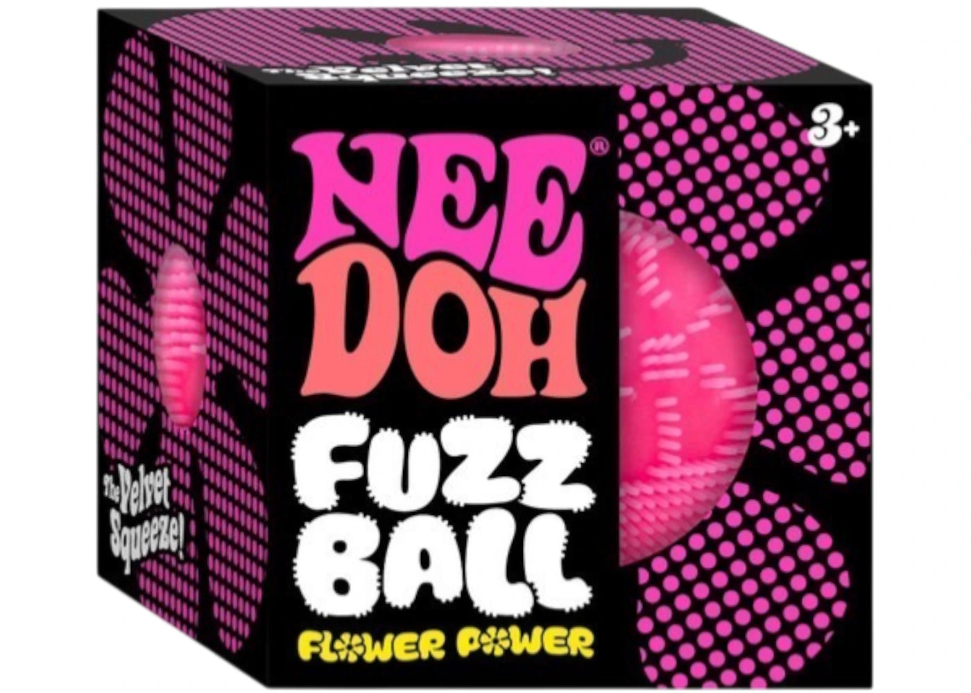 NeeDoh Flower Power Fuzz Ball Squishy Fidget Toy Pink - main view