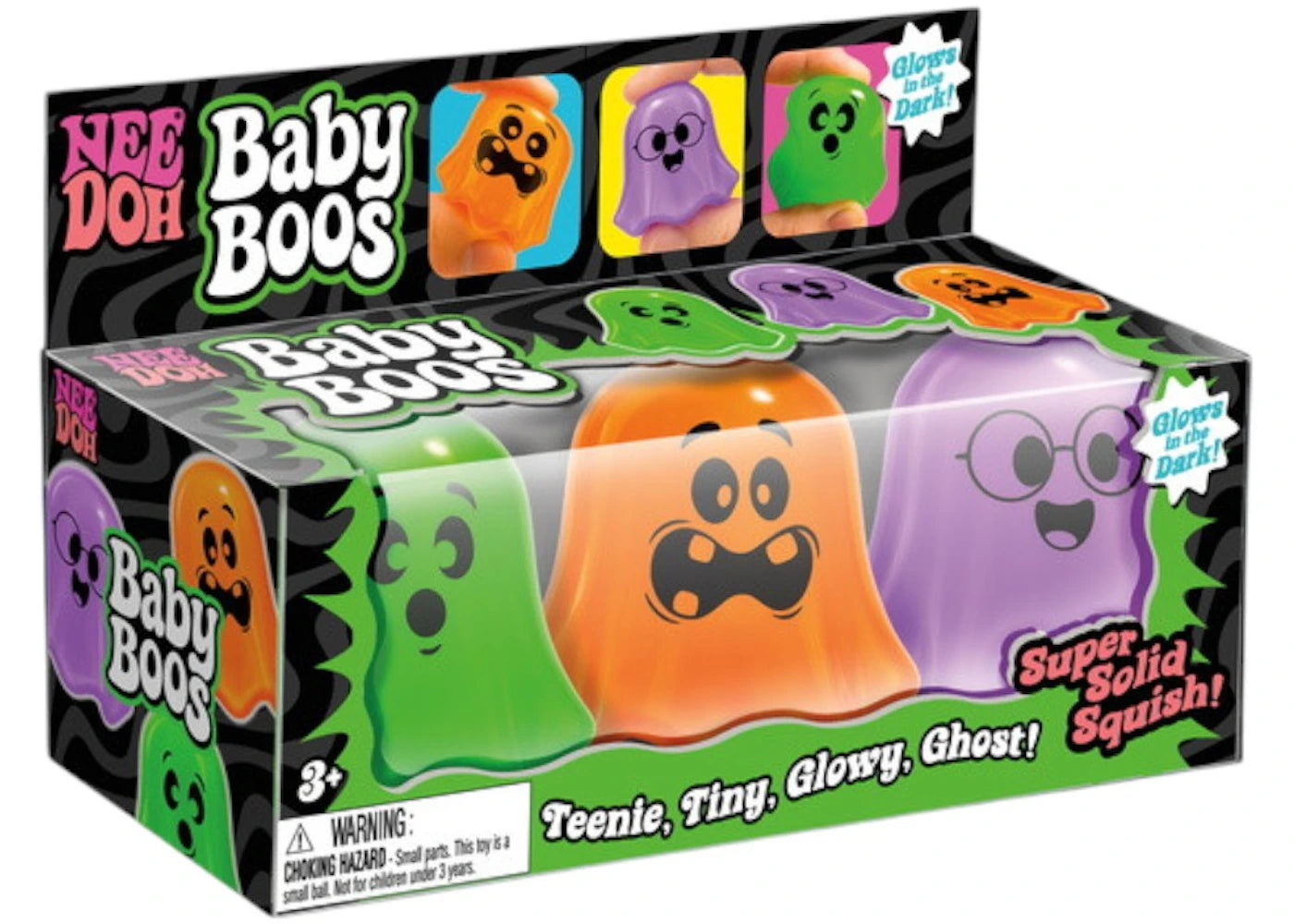 NeeDoh NeedDohWeen Baby Boos Box of 3 Squishy Glowy Ghosts - main view