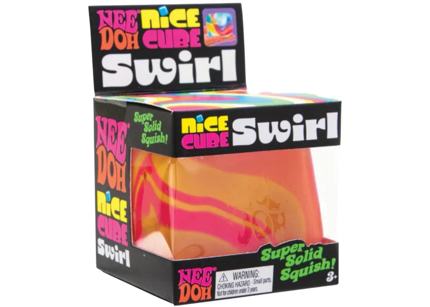 NeeDoh Nice Cube Swirl Super Squeeze! Orange/Pink/Yellow - main view