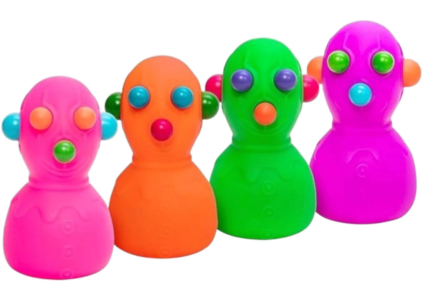 NeeDoh Panic Pete Squishy Fidget Toy 4x Lot Pink/Orange/Green/Purple - main view