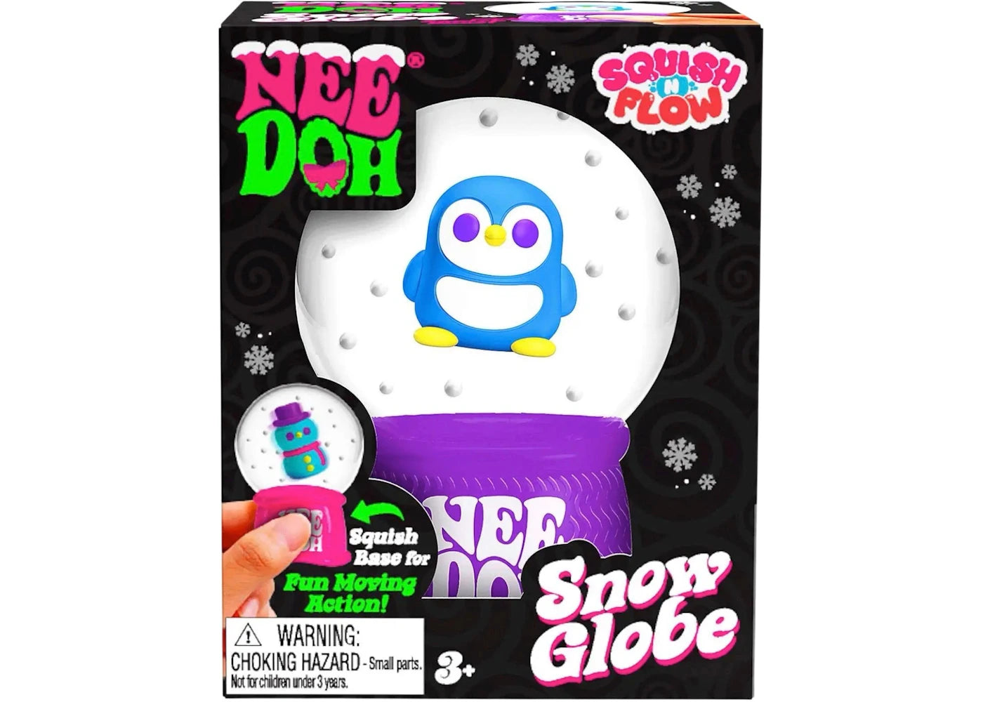 NeeDoh Squishmas Squish n' Flow Snow Globe Penguin Squishy Fidget Toy - main view