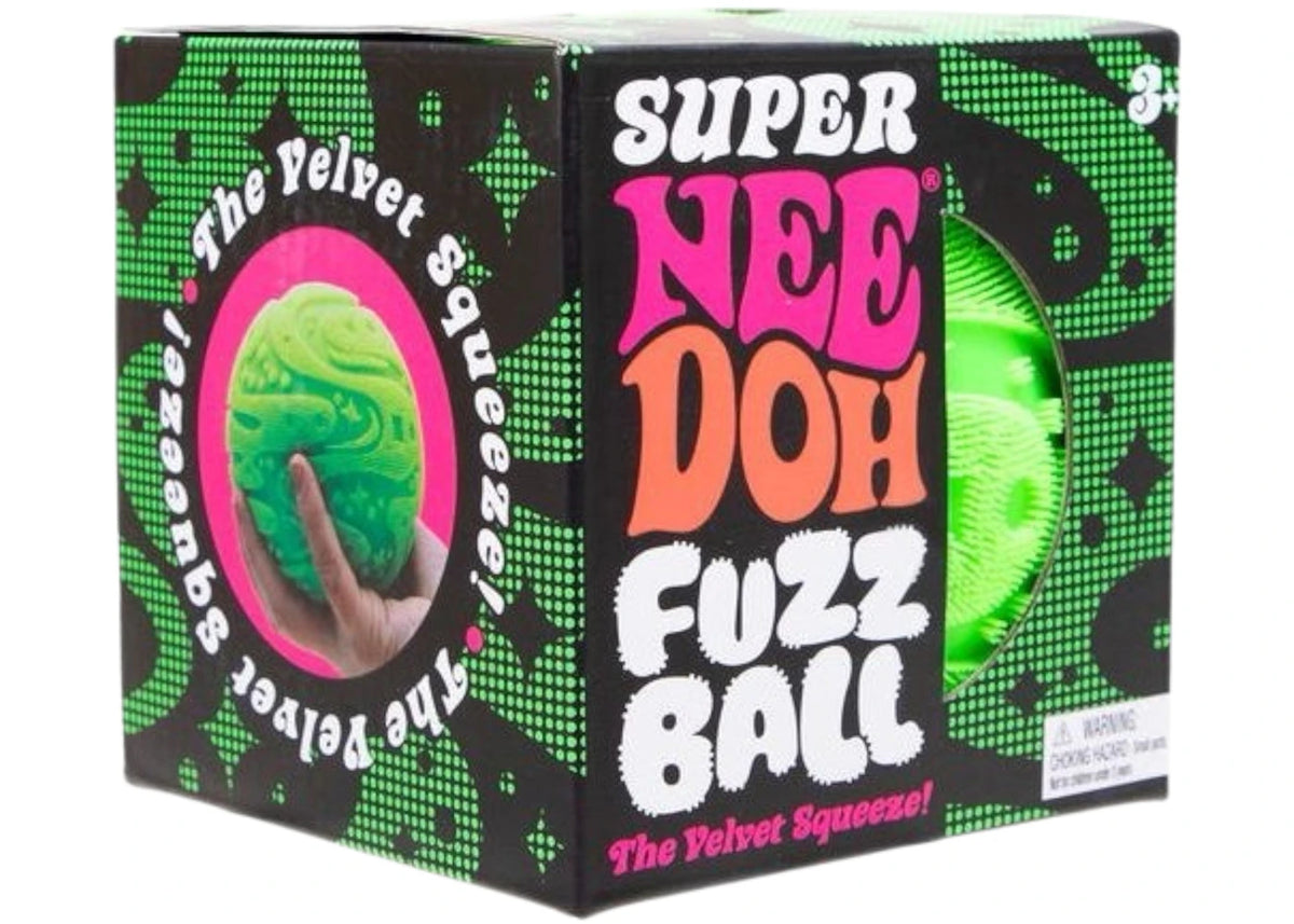 NeeDoh Super Fuzzball Squishy Fidget Toy Green - main view