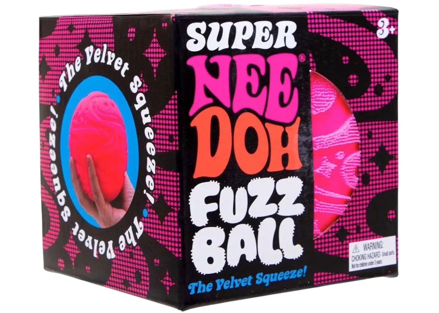 NeeDoh Super Fuzzball Squishy Fidget Toy Pink - main view