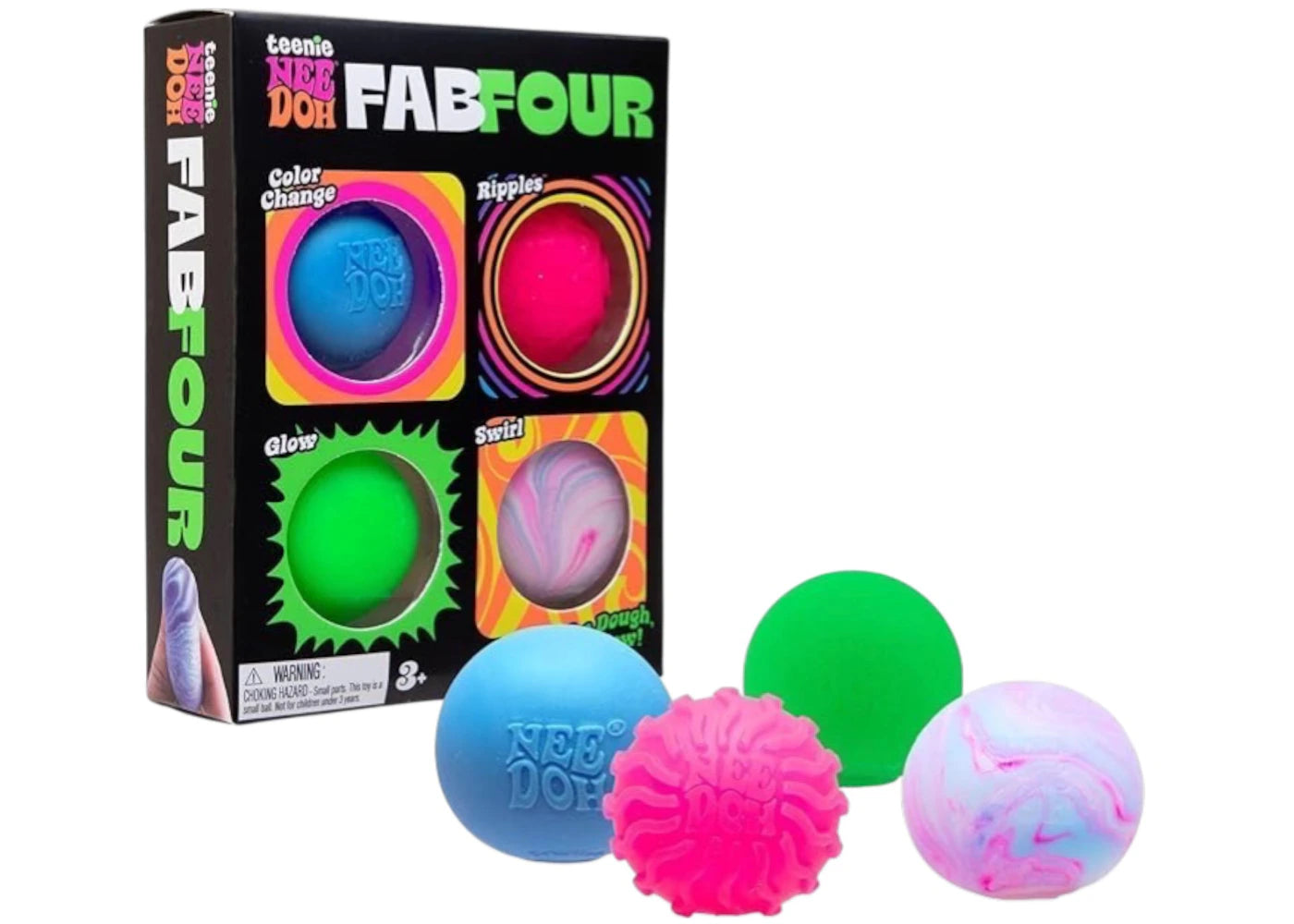 NeeDoh Teenie Fab Four Squishy Fidget Toy Set of 4 Mullticolor - main view