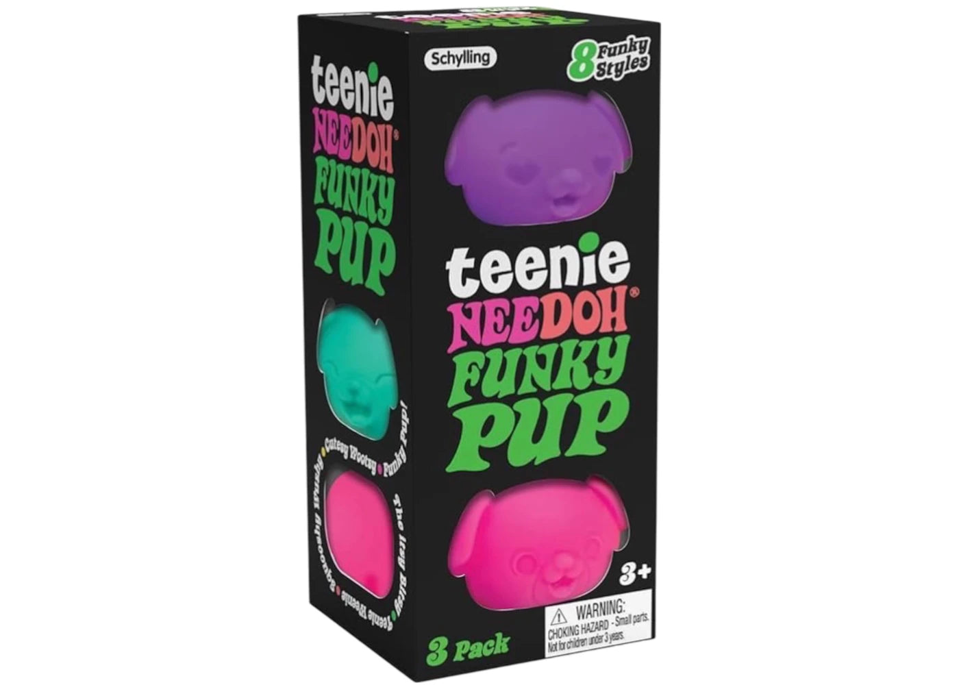 NeeDoh Teenie Funky Pups Squishy Fidget Toy Set of 3 Multicolor - main view