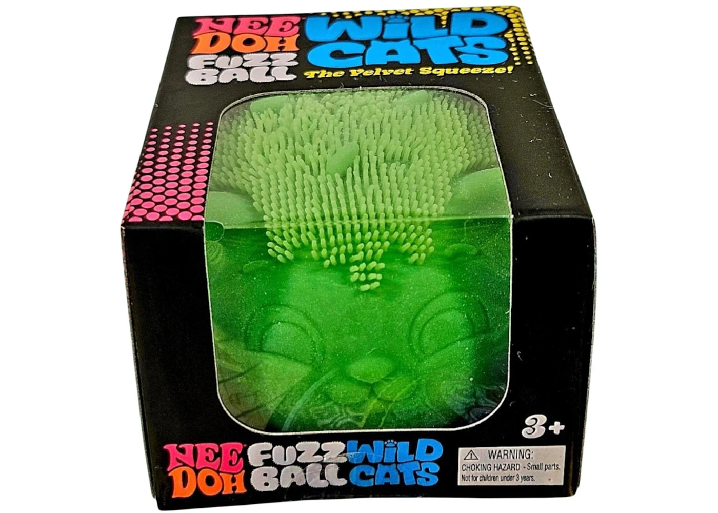 NeeDoh Fuzz Ball Wild Cats Squishy Fidget Toy Green - main view