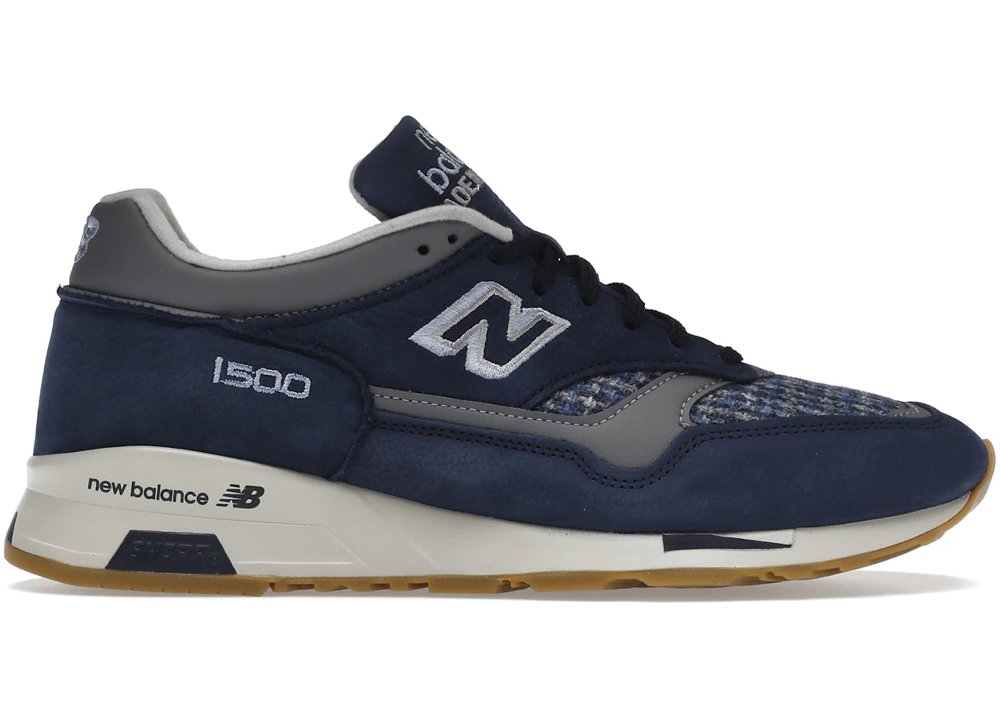 New Balance 1500-MiUK Navy Grey Harris Tweed