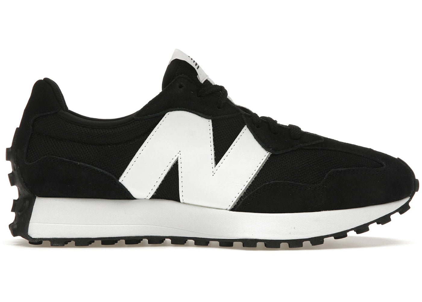 New Balance 327-Black White N Logo
