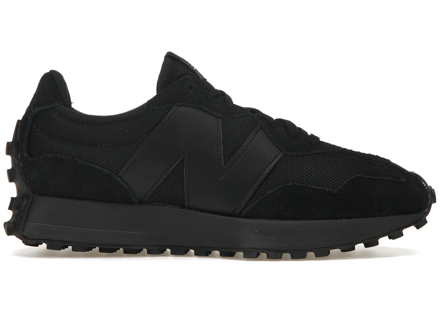 New Balance 327-Black White Tongue Logo