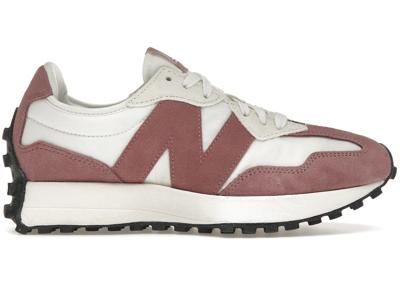 New Balance 327 - Daim rose et blanc (Femme)