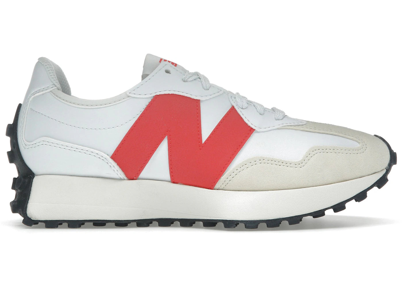 New Balance 327-White Burst Red