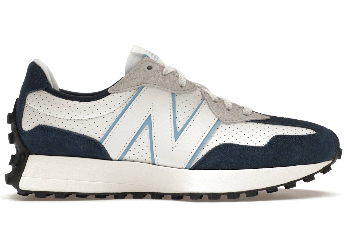 New Balance 327-White Navy Blue