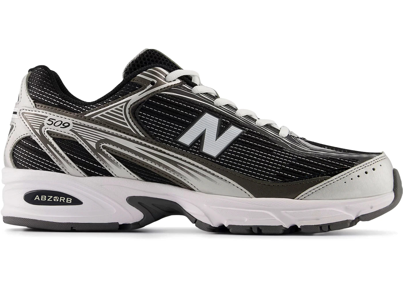 New Balance 509 Black White Silver Metallic