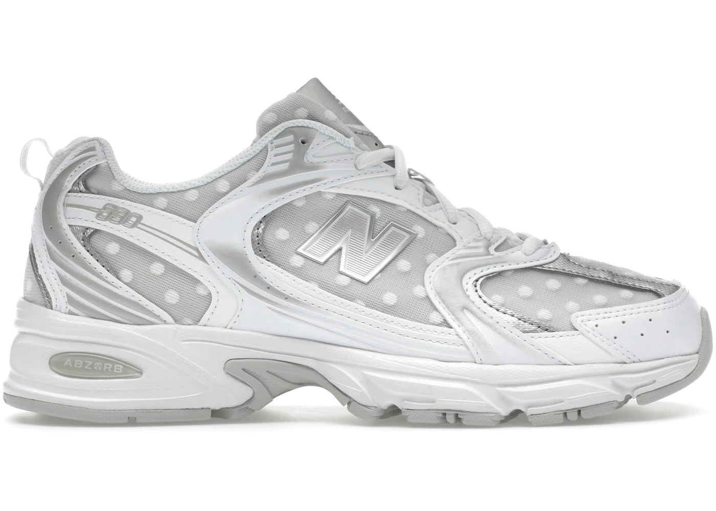 New Balance 530-Silver Metallic Polka Dots