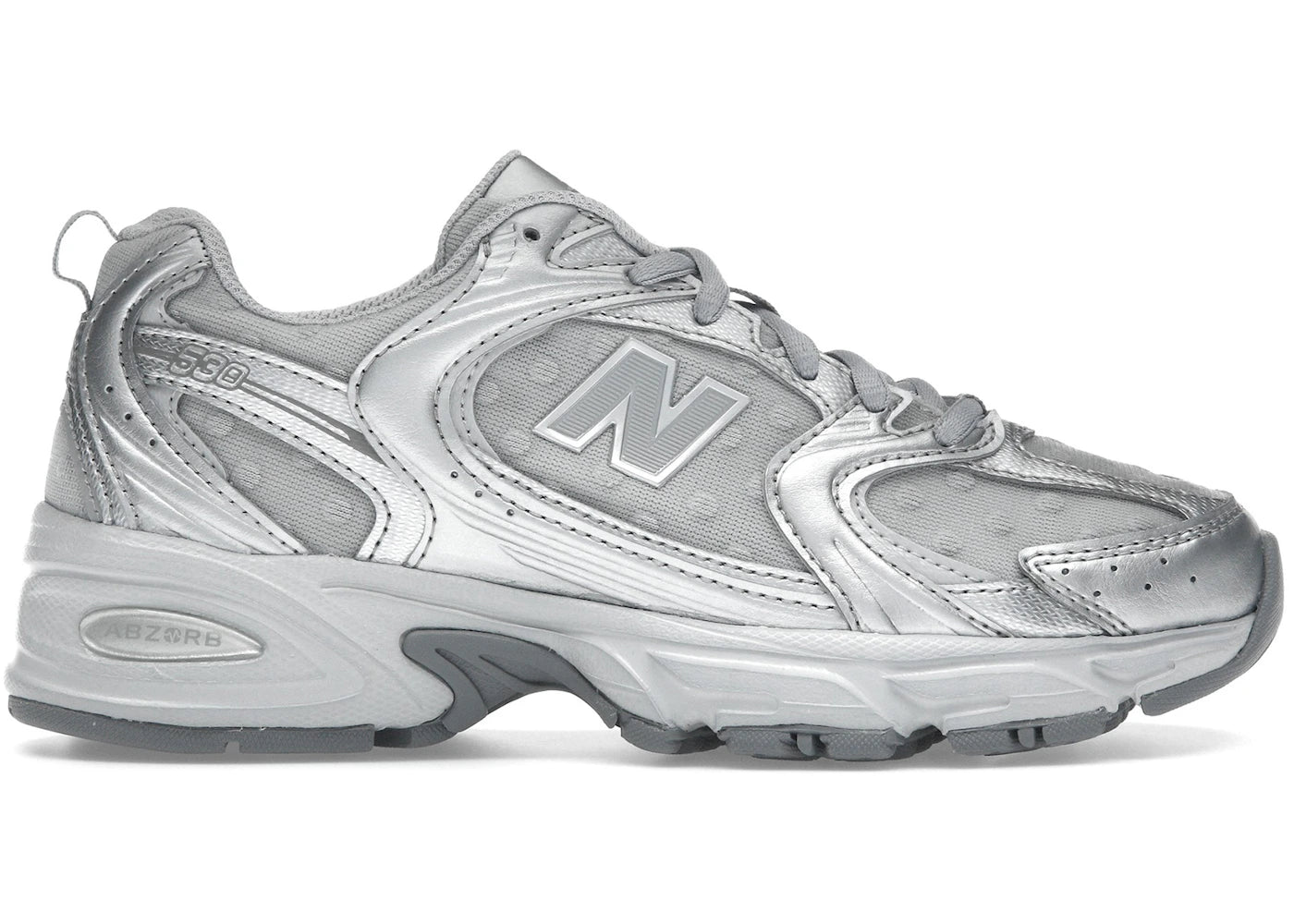 New Balance 530-Silver Metallic Raincloud Polka Dots