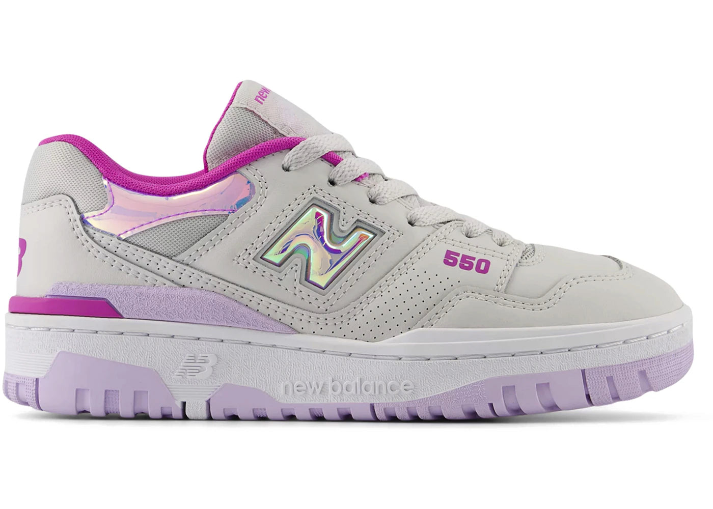 New Balance 550 - Gris Matière Lavande Brillante (GS)