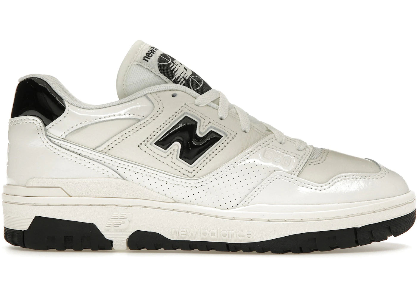 New Balance 550-Sea Salt Black Patent