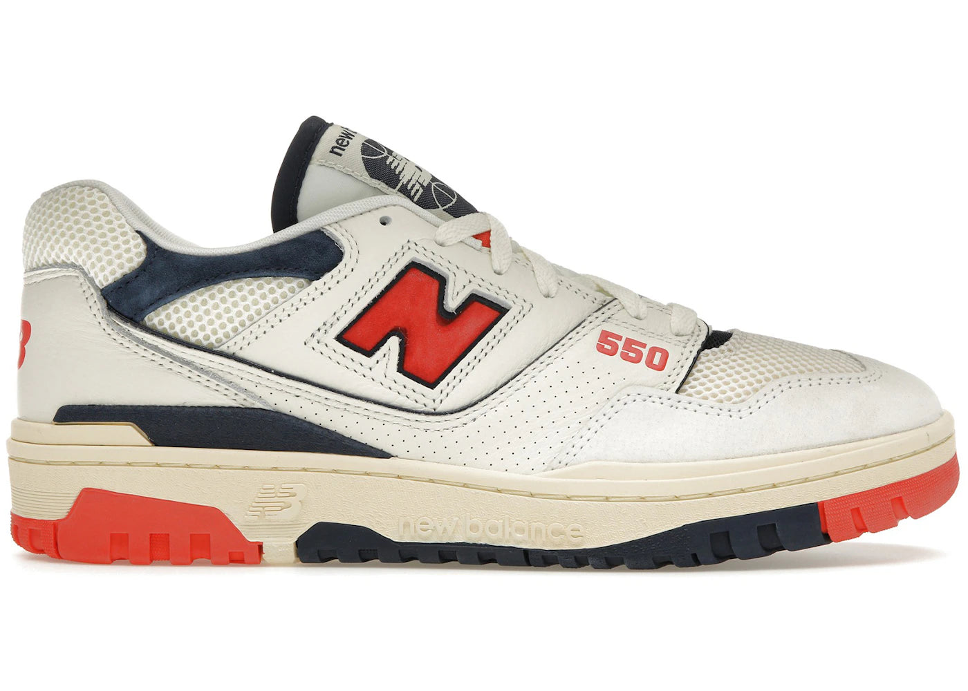 New Balance 550-Sea Salt Pack Blast Red