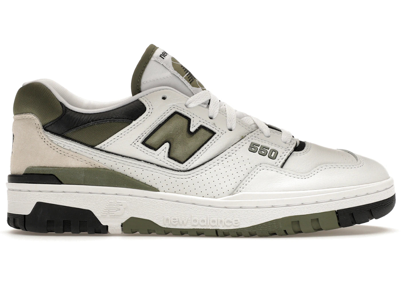 New Balance 550 - Blanc Olivine Foncé