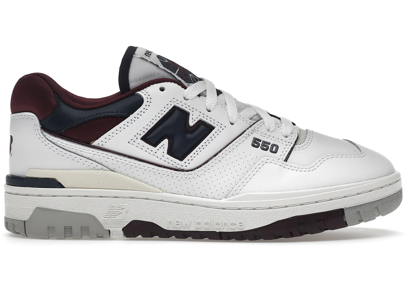 New Balance 550-White Navy NB Burgundy