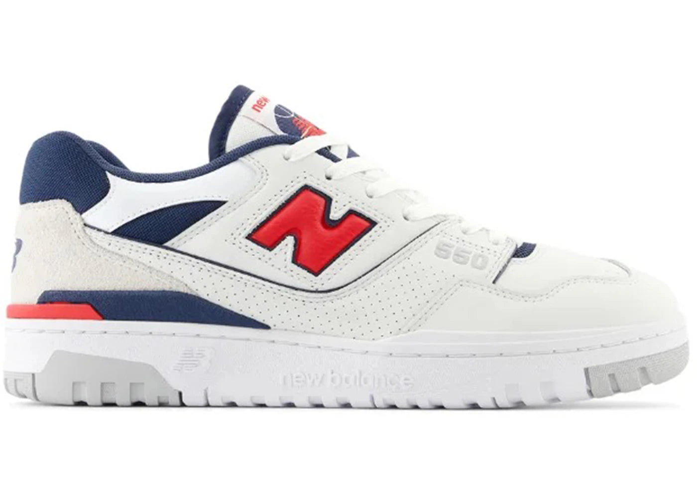 New Balance 550-White Navy Red