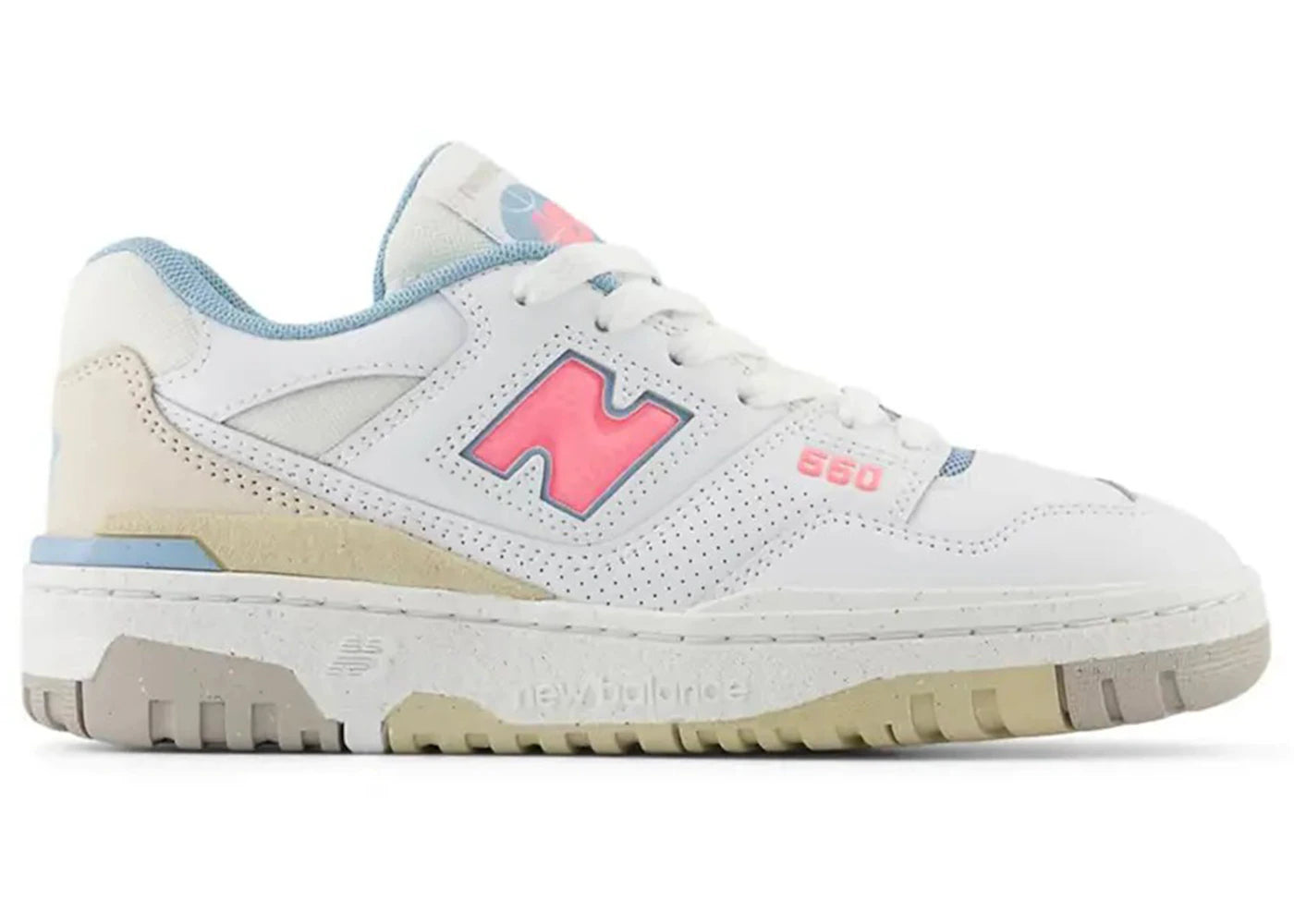 New Balance 550-White Ultra Pink (GS)