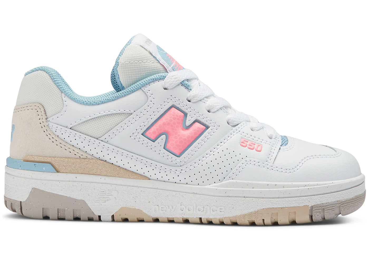 New Balance 550-White Ultra Pink (PS)