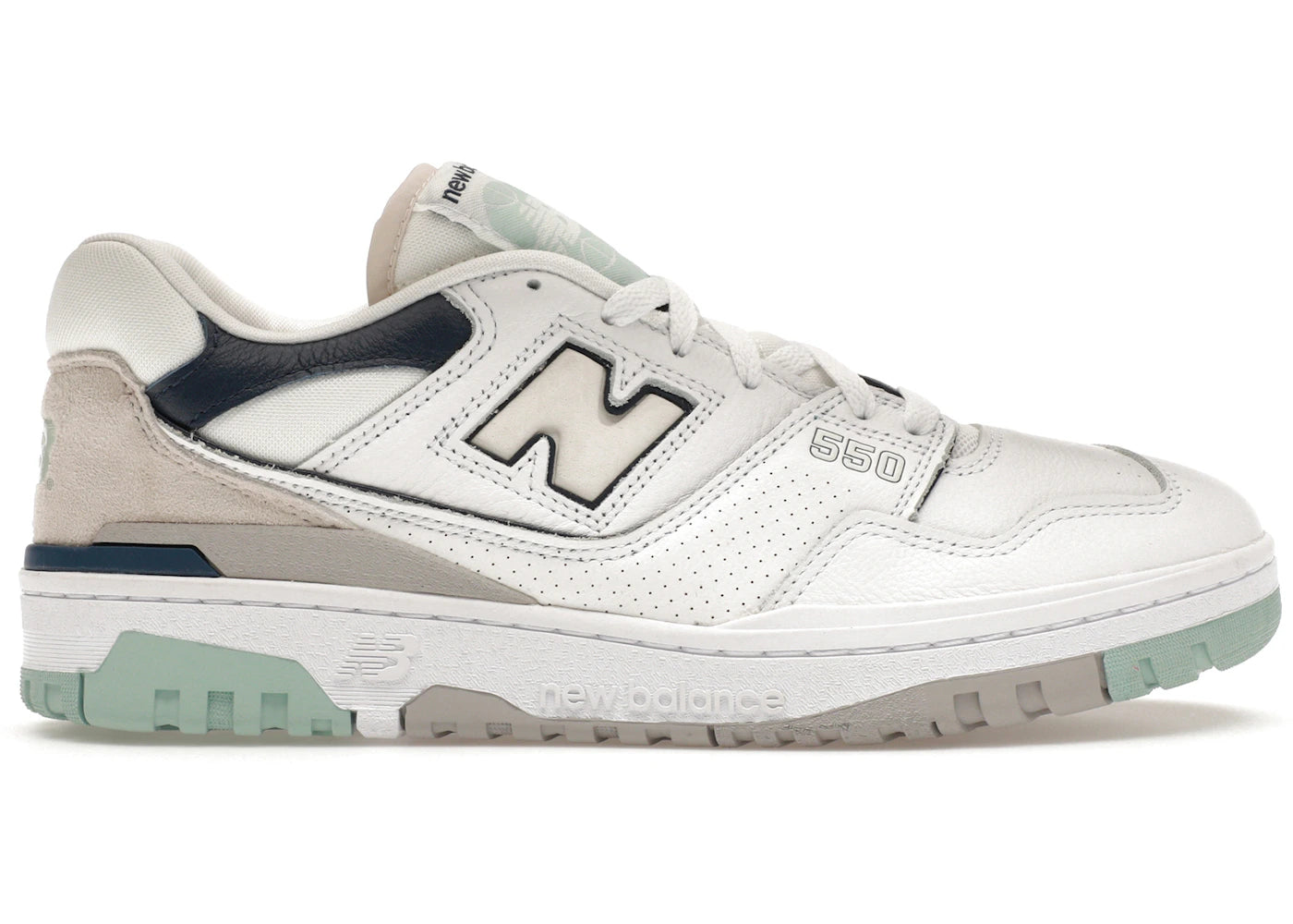New Balance 550-White Winter Fog Navy