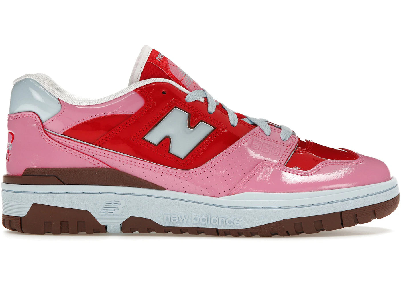Pack New Balance 550-Y2K en cuir verni rouge et rose