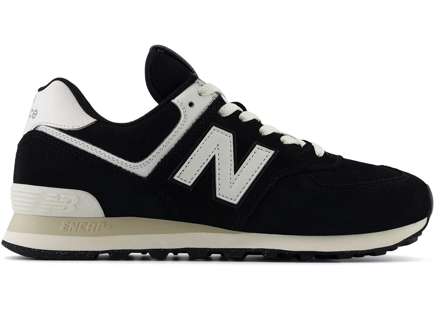 New Balance 574 Black White Beige