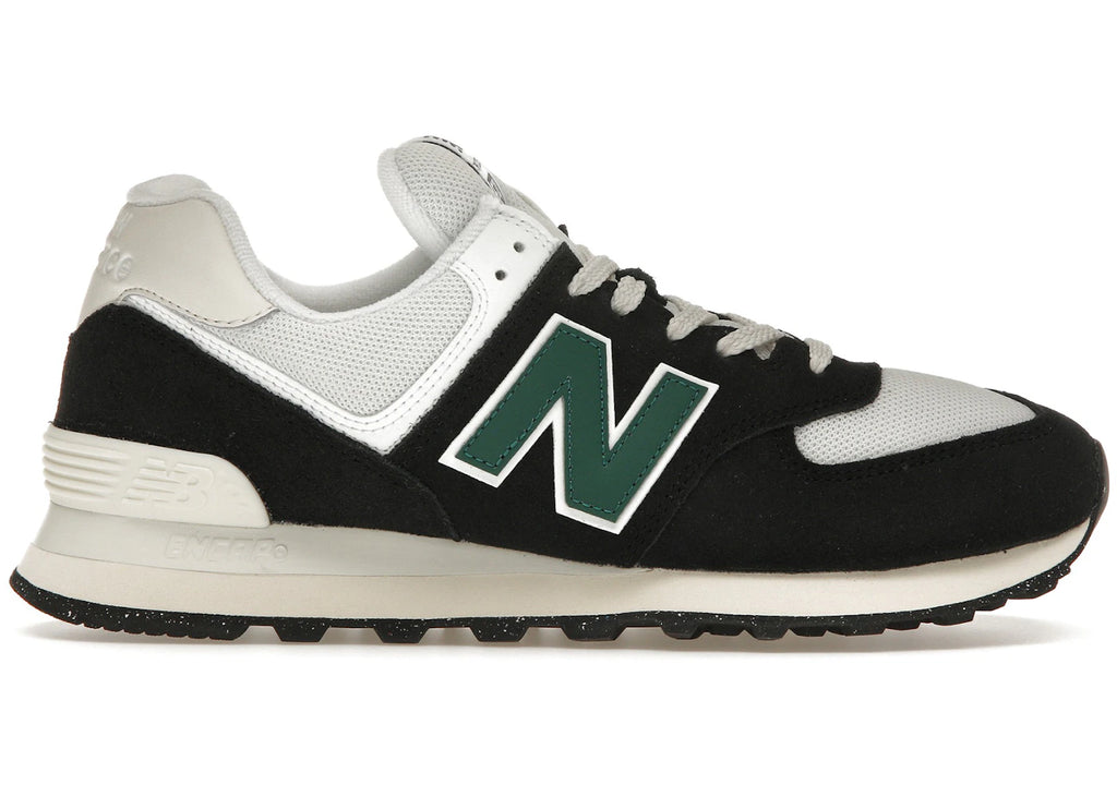 New Balance 574 Black White Marsh Green