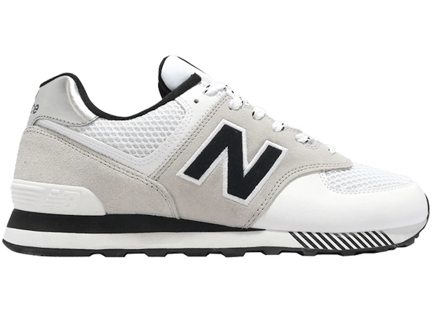 New Balance 574 White Black Grey