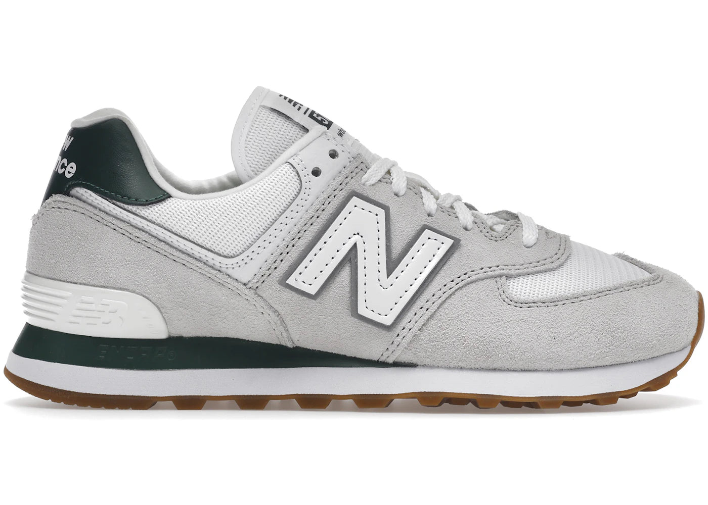 New Balance 574 White Green Gum