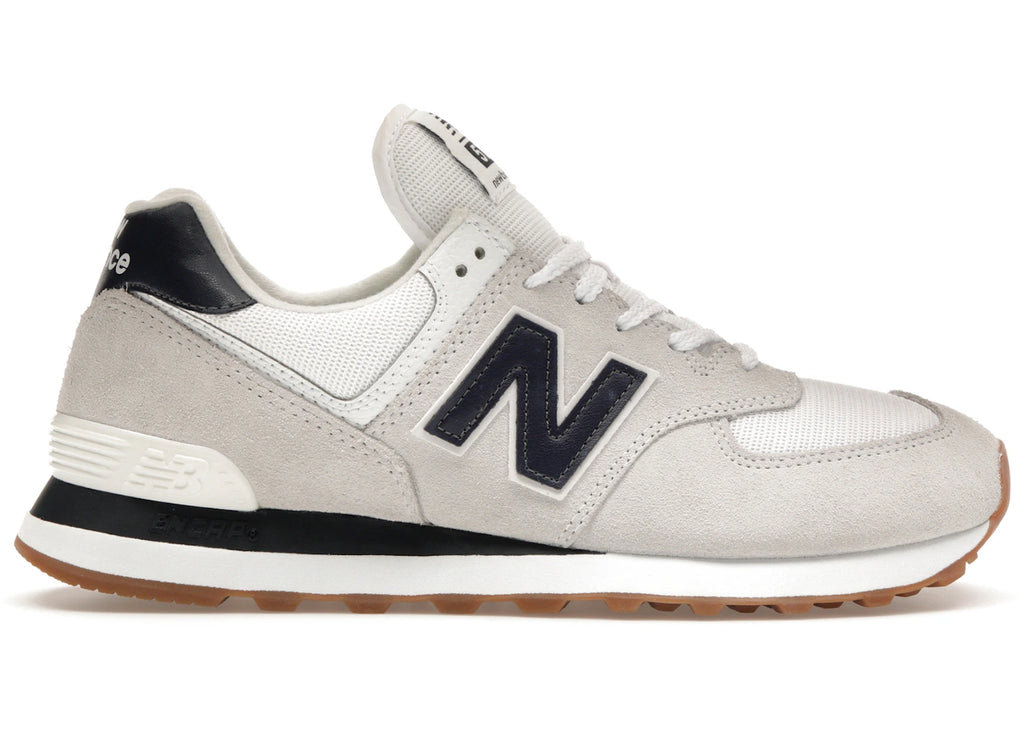 New Balance 574 White Navy Gum