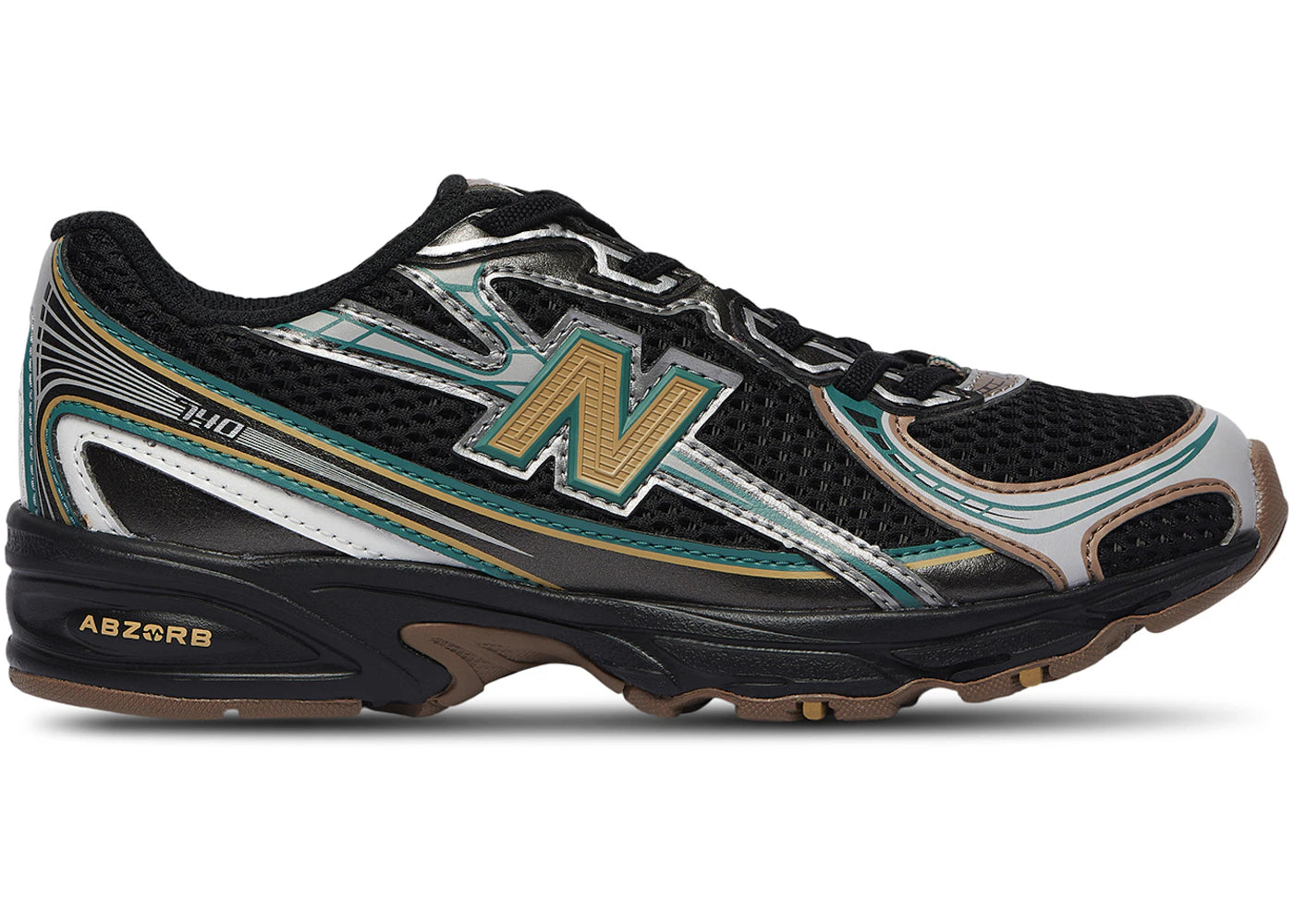 New Balance 740 Bungee Lace Black Grey Olive