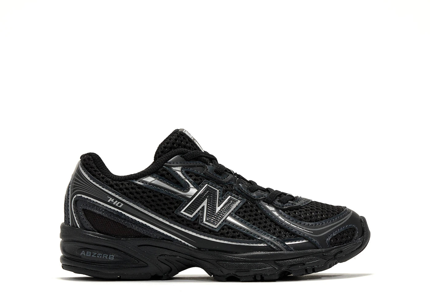New Balance 740 Bungee Lace-Black Grey Silver (PS)