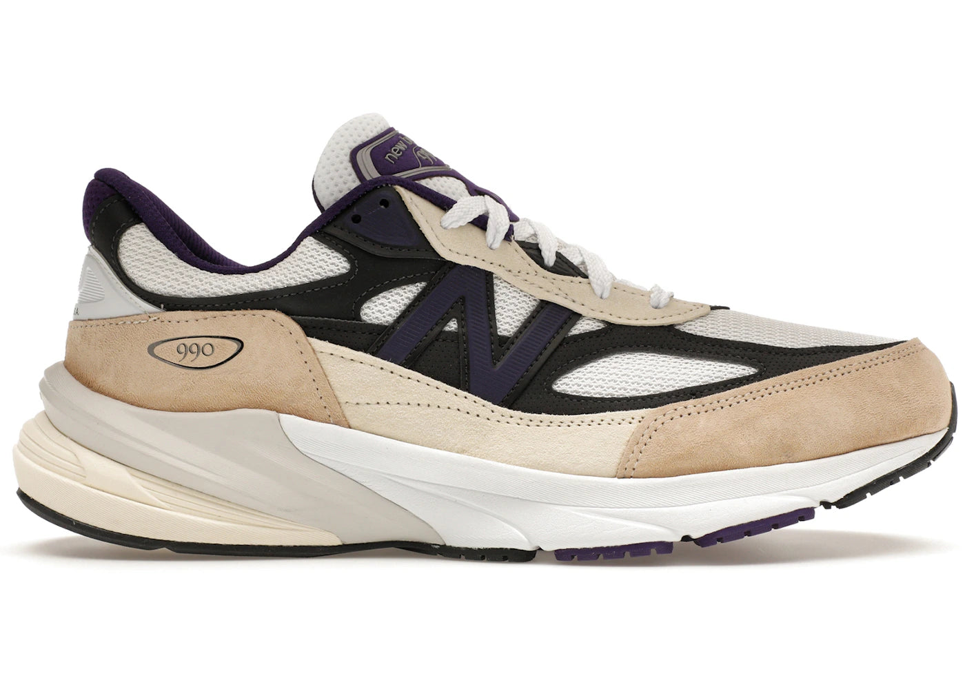New Balance 990v6 MiUSA Teddy Santis White Black Plum