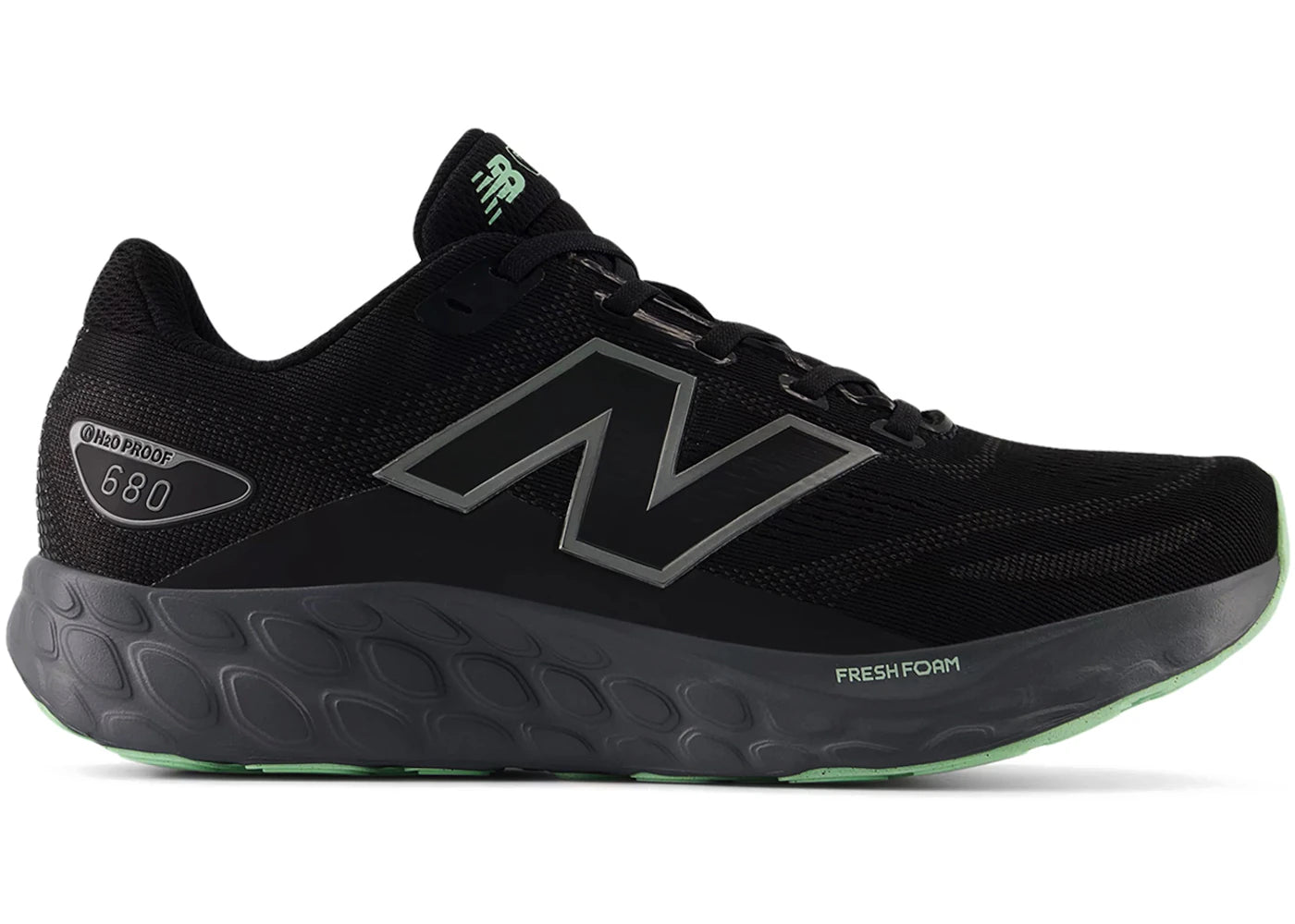 New Balance Fresh Foam 680v8 Waterproof Black Lab Green