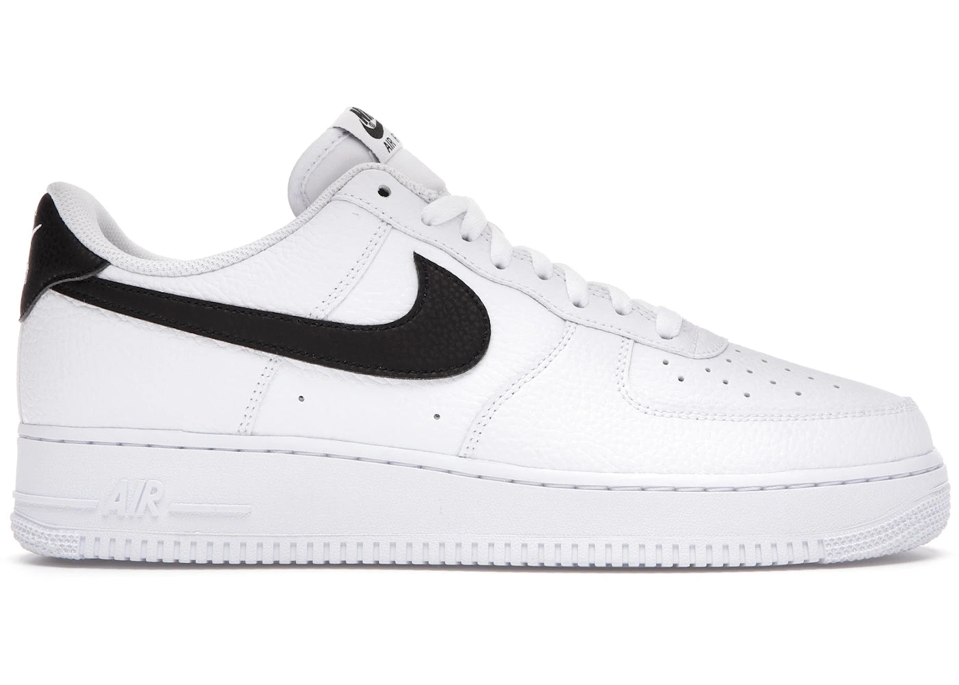 Nike Air Force 1 Low '07-White Black Pebbled Leather